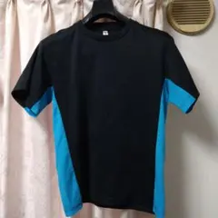 トレーニングシャツ　黒/青 半袖 Tシャツ Mサイズ