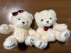 クリーム色のぬいぐるみ2体セットのサムネイル