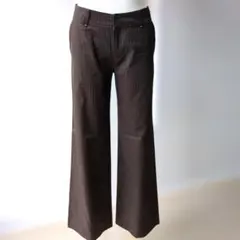 ブラウン ストライプ ストレートパンツ