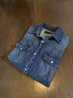 希少 ラルフローレン デニム シャツ 袖リペアデザイン Y2K 