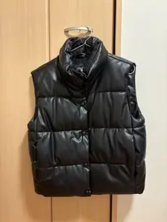 ZARA フェイクレザーダウンジャケット