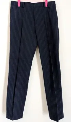 ユニクロ UNIQLO スマートスタイルアンクルパンツ ネイビー ストライプ