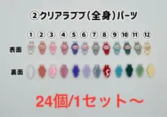 ②クリアラブブパーツ（全身）24個/1セット