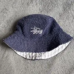 90's old STUSSY パイル地 バケットハット リバーシブル