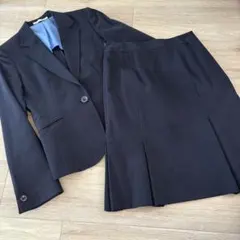 値下AOKI スカートスーツネイビーストライプ LES MUSE ストレッチ