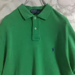 ポロバイラルフローレン　鹿の子　ポロシャツ　グリーン　ワンポイント刺繍　Ｍ☆