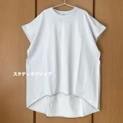 【新品】＊スタディオクリップ【接触冷感】クルーネックフレンチスリーブプルオーバー