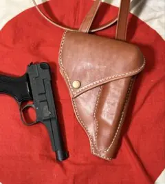 ★帝国陸軍 将校用 九四式自動拳銃用 革製ホルスター（複製品）★サバゲ　コスプレ ☆帝国陸軍 将校用 九四式自動拳銃用 革製ホルスター（複製品