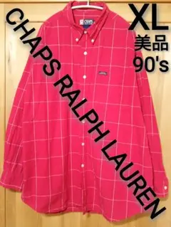 特価 90s CHAPS RALPH LAUREN　XL　ペンシルチェックシャツ