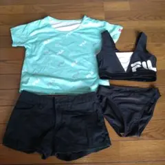 FILA セパレート水着セット 140cm黒グリーン緑