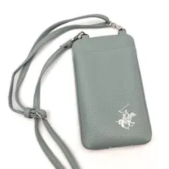 ビバリーヒルズ ポロクラブ ポニー ショルダーストラップ付 スマホケース ブルー