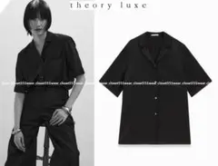 2024Theory luxeセオリーリュクス☆オープンカラーシアーシャツ38黒のサムネイル