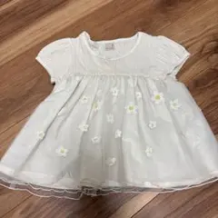 プティマイン　チュニック　ホワイト　花柄　チュール　100cm