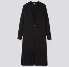 UNIQLO UVカットスリットロングカーディガン　長袖　ブラック　Mのサムネイル