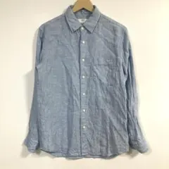 UNIQLOユニクロ プレミアムリネンシャツ M ライトブルーのサムネイル