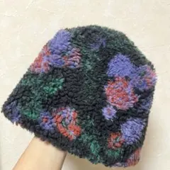 VANS × BEAMS BOY 別注 フラワー フリース ワッチキャップ　帽子