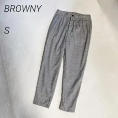BROWNY　チェック柄　イージーパンツ　テーパード　カジュアル