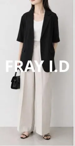 【美品】FRAY I.D フレイアイディー テーラードジャケット 黒 半袖　M
