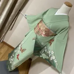 860 着物 袷 着丈156 付け下げ 源氏香 緑 高級 - メルカリ