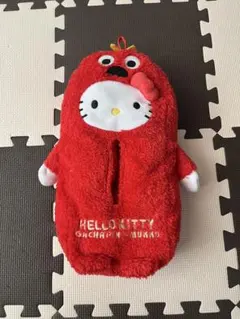 ハローキティ ガチャピン ムック ティッシュケース ぬいぐるみ 赤　レトロ