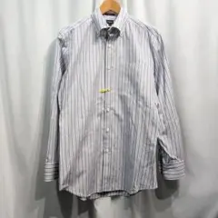 ［クリーニング済］ポールスミス ボタンダウン ストライプ 長袖シャツ L ②