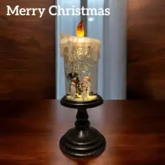 スノードーム　雪だるまサンタ　ゆらゆら光るキャンドルライト✨　クリスマス