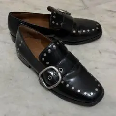 コーチ COACH 黒レザー スタッズ付きローファー