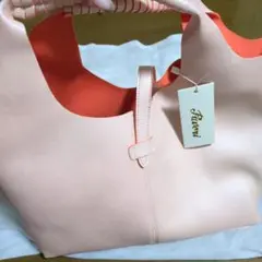 Favori トートバッグ 薄いピンク オレンジ
