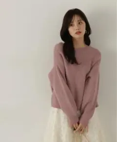 プロポーションボディドレッシング 畦ニット24AW ピンク M 長袖 ニット