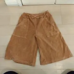 130センチ　HusHusHベージュ コーデュロイ リボン付きパンツ