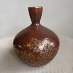 陶器製花瓶 茶色と金色のストライプ - メルカリ