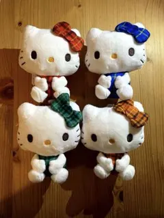 【ラウンドワン限定】ハローキティ　チェック×チェックおすわりマスコット　コンプ