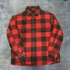 美品　UNIQLO 赤黒チェック フランネル ジャケット 140