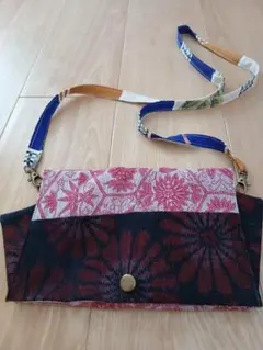 ハンドメイド着物リメイクスマホショルダー