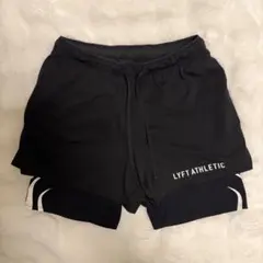 LYFT ATHLETIC リフト レイヤード ショートパンツ 黒 ジム S