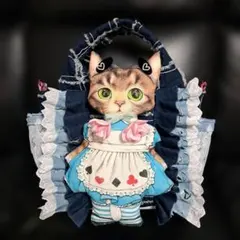 ざ*ろ様 コヤンイサムチョン♥️新柄サンダーアリスのBigトート デニムフリル&