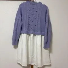 GREEN LABEL RELAXING ケーブルニットワンピース 140