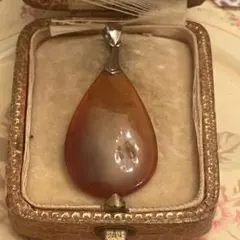 ヴィンテージ　本鼈甲　天然　ペンダント　ネックレス　ヘッド　トップ　雫　ドロップ