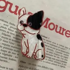 フレンチブルドッグ 片パンチ 【バンスクリップ】 ヘアクリップ ブチ フレブル