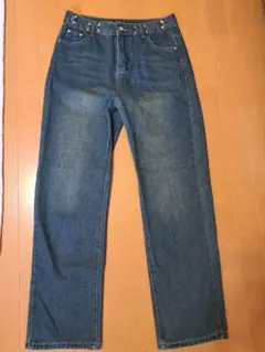 ダークブルー ブーツカットデニム　M