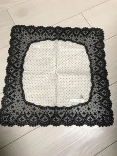 イナバヨシエ　レース　ドッド　水玉　ハンカチ　新品