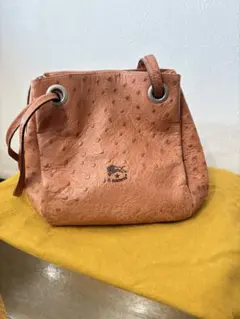 IL BISONTE オーストリッチ 巾着型2wayショルダートートバッグ　美品