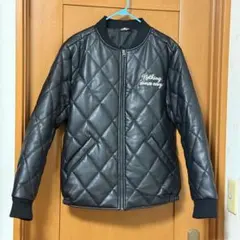 フェイクレザー キルティングジャケット ブラック Mサイズ