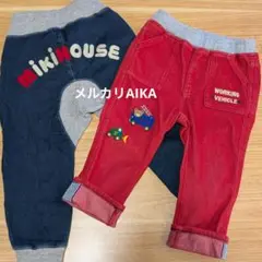 早い者勝ち　ミキハウス パンツ　デニム 90 2枚セット