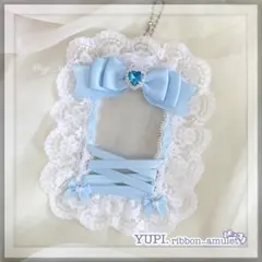 《CB8-11-8》B8 硬質ケースデコ トレカケース チェキ 韓国 水色 白