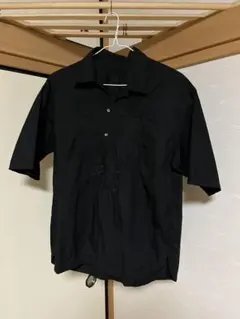 EDIFICE 刺繍入り プルオーバーシャツ ブラック 半袖のサムネイル