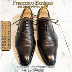 Francesco Benigno イタリア製 セミブローグ 黒 26cmのサムネイル