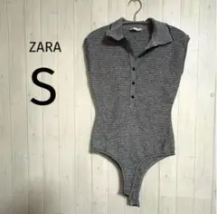 ZARA グレー ノースリーブ ボディスーツ S