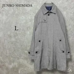 ✳︎ジュンコシマダ【L】シングルトレンチコート ウール混 比翼 グレー