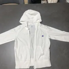 Champion フード付きホワイトパーカー